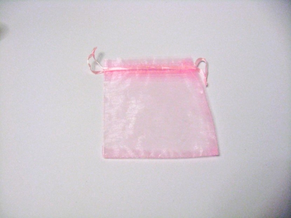 Organza Säckchen Rosa mit Zugband 12x 9 cm